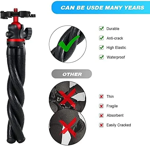 AECAM - سه پایه انعطاف پذیر هشت پا قابل حمل برای تلفن های هوشمند، دوربین های بدون آینه، GOPRO، دوربین های DSLR، وبلاگ، زوم، ضبط کننده های دستی، دارای پیچ 1/4 برای بازوی جادویی (نوع B) AECAM - سه پایه انعطاف پذیر هشت پا قابل حمل برای تلفن های هوشمند، دوربین های بدون آینه، GOPRO، دوربین های DSLR، وبلاگ، زوم، ضبط کننده های دستی، دارای پیچ 1/4 برای بازوی جادویی (نوع B)