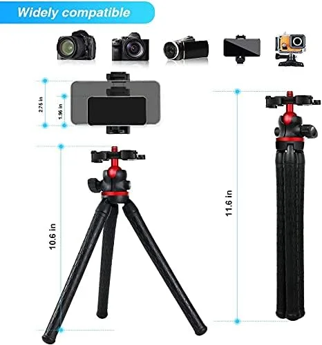 AECAM - سه پایه انعطاف پذیر هشت پا قابل حمل برای تلفن های هوشمند، دوربین های بدون آینه، GOPRO، دوربین های DSLR، وبلاگ، زوم، ضبط کننده های دستی، دارای پیچ 1/4 برای بازوی جادویی (نوع B) AECAM - سه پایه انعطاف پذیر هشت پا قابل حمل برای تلفن های هوشمند، دوربین های بدون آینه، GOPRO، دوربین های DSLR، وبلاگ، زوم، ضبط کننده های دستی، دارای پیچ 1/4 برای بازوی جادویی (نوع B)