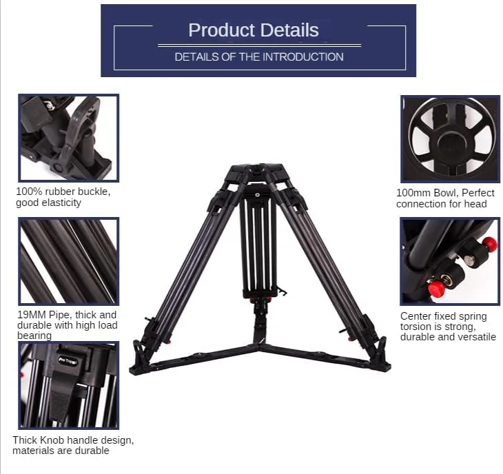 سه پایه دوربین فیلمبرداری حرفه ای فیبر کربنی AECAM - JP-1910T با کاسه 100 میلی متری، لوله 19 میلی متری، حداکثر تحمل وزن 80 کیلوگرم و سه پایه آلومینیومی 1910L (سه پایه فیبر کربنی) سه پایه دوربین فیلمبرداری حرفه ای فیبر کربنی AECAM - JP-1910T با کاسه 100 میلی متری، لوله 19 میلی متری، حداکثر تحمل وزن 80 کیلوگرم و سه پایه آلومینیومی 1910L (سه پایه فیبر کربنی)