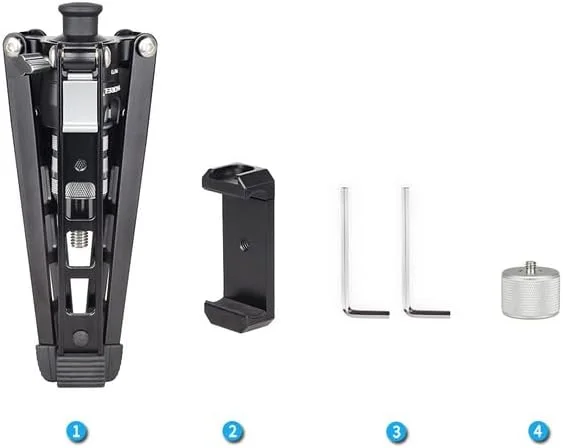 AECAM - سه پایه کوچک برای موبایل، دوربین DSLR، سه پایه رومیزی انعطاف پذیر آلیاژ آلومینیوم برای تولید محتوای ویدیویی و پخش زنده، تک پایه با سر توپی مدل DX5 (به همراه گیره موبایل DX5) AECAM - سه پایه کوچک برای موبایل، دوربین DSLR، سه پایه رومیزی انعطاف پذیر آلیاژ آلومینیوم برای تولید محتوای ویدیویی و پخش زنده، تک پایه با سر توپی مدل DX5 (به همراه گیره موبایل DX5)