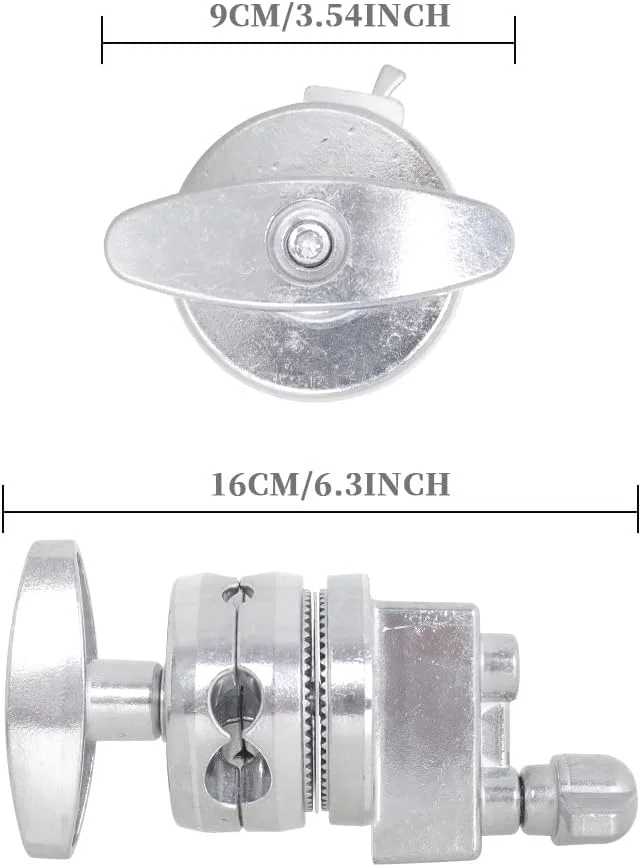 AECAM - سر گیره سنگین استیل ضد زنگ با 4 قطر سوراخ برای پایه C، پایه نور، سه پایه، رنگ نقره ای، پایه ویدئو، استودیو عکس (1 عدد) AECAM - سر گیره سنگین استیل ضد زنگ با 4 قطر سوراخ برای پایه C، پایه نور، سه پایه، رنگ نقره ای، پایه ویدئو، استودیو عکس (1 عدد)