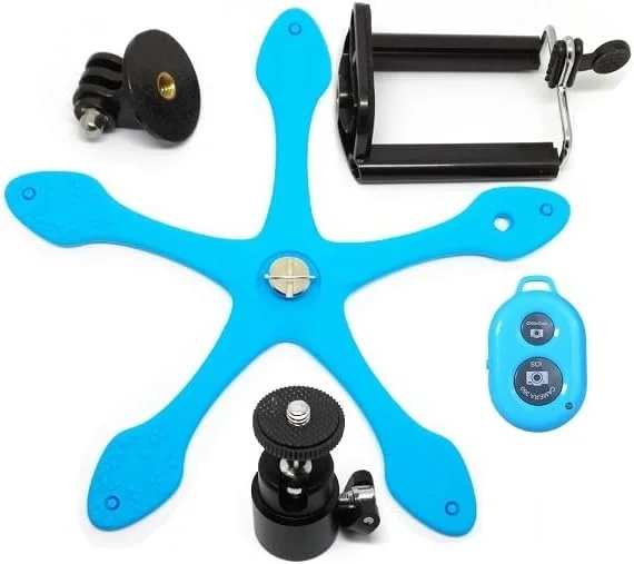 AECAM - پایه نگهدارنده انعطاف پذیر Gekkopod به همراه شاتر برای آیفون 8، GOPRO 7 6 5، Yi 4k، SJCAMs Sj4000 و دوربین های اکشن (آبی) AECAM - پایه نگهدارنده انعطاف پذیر Gekkopod به همراه شاتر برای آیفون 8، GOPRO 7 6 5، Yi 4k، SJCAMs Sj4000 و دوربین های اکشن (آبی)