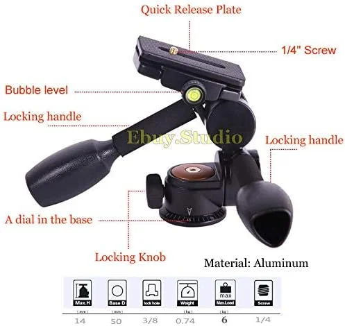 AECAM - سه پایه دوربین با سر توپی سه طرفه با قابلیت حرکت افقی و عمودی و صفحه رهاسازی سریع AECAM - سه پایه دوربین با سر توپی سه طرفه با قابلیت حرکت افقی و عمودی و صفحه رهاسازی سریع