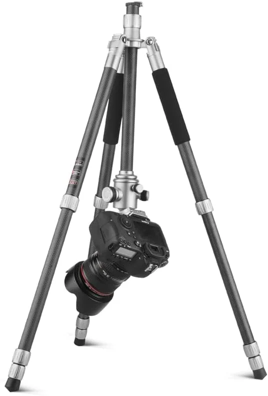 سه پایه دوربین فیبر کربنی AECAM - سه پایه سبک وزن و قابل حمل 62 اینچی با سر توپی برای دوربین های کانن، نیکون، سونی و DSLR