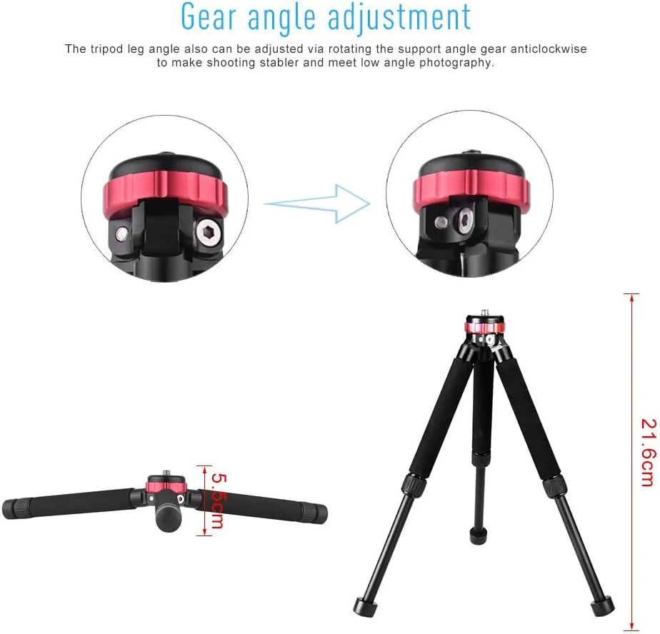 AECAM - سه پایه رومیزی قابل حمل آلیاژ آلومینیوم Manbilys MT-02 برای دوربین های DSLR کانن، نیکون و سونی، دو قسمتی، سه پایه کوچک رومیزی (آبی) AECAM - سه پایه رومیزی قابل حمل آلیاژ آلومینیوم Manbilys MT-02 برای دوربین های DSLR کانن، نیکون و سونی، دو قسمتی، سه پایه کوچک رومیزی (آبی)