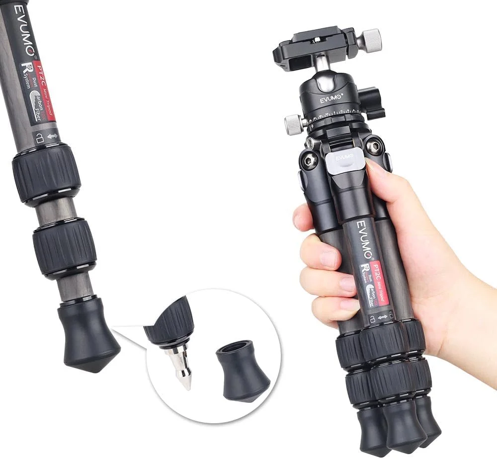 AECAM - سه پایه فیبر کربنی کوچک برای دوربین DSLR، موبایل، سه پایه حرفه ای فیلمبرداری مسافرتی گوشی های هوشمند مدل PT2C (بازوی جادویی هد توپی) AECAM - سه پایه فیبر کربنی کوچک برای دوربین DSLR، موبایل، سه پایه حرفه ای فیلمبرداری مسافرتی گوشی های هوشمند مدل PT2C (بازوی جادویی هد توپی)