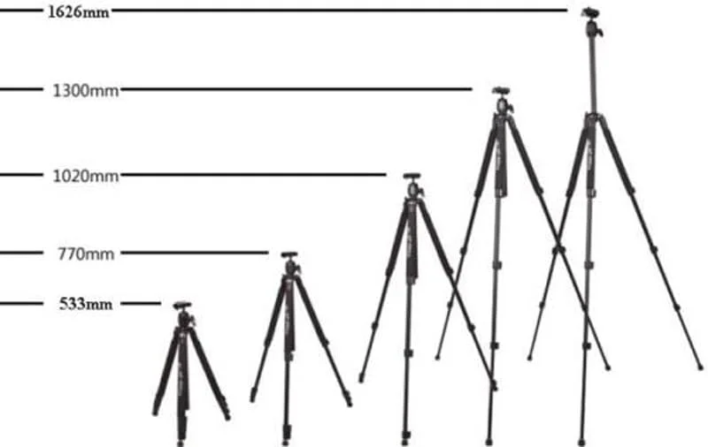 AECAM - سه پایه حرفه ای WF6662A ویفنگ 6662A به همراه هد توپی، سه پایه فانتزی برای دوربین های NIKON، Canon، SONY، قابل حمل
