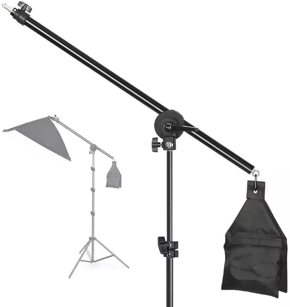 AECAM - پایه نگهدارنده نور 2 متری استودیو عکس با بازوی بوم اهرمی 135 سانتی متری و کیسه شن خالی برای نورپردازی سافت باکس عکاسی (پایه اهرمی) AECAM - پایه نگهدارنده نور 2 متری استودیو عکس با بازوی بوم اهرمی 135 سانتی متری و کیسه شن خالی برای نورپردازی سافت باکس عکاسی (پایه اهرمی)