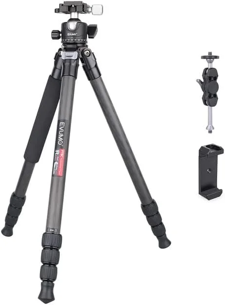 AECAM - سه پایه فیبر کربنی حرفه ای برای دوربین DSLR، هولدر موبایل، سه پایه مسافرتی کربنی (مدل استاندارد به همراه هولدر) AECAM - سه پایه فیبر کربنی حرفه ای برای دوربین DSLR، هولدر موبایل، سه پایه مسافرتی کربنی (مدل استاندارد به همراه هولدر)