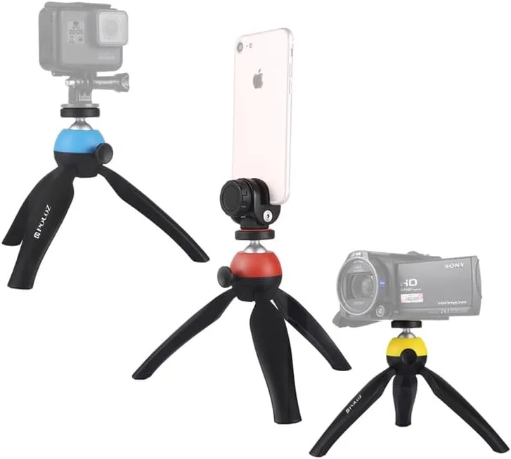 AECAM - سه پایه کوچک جدید با نگهدارنده تلفن برای تلفن های آیفون، شیائومی، سامسونگ و اندروید، پایه سه پایه قابل حمل برای دوربین های GOPRO، Hero DV و دوربین های SLR (زرد) AECAM - سه پایه کوچک جدید با نگهدارنده تلفن برای تلفن های آیفون، شیائومی، سامسونگ و اندروید، پایه سه پایه قابل حمل برای دوربین های GOPRO، Hero DV و دوربین های SLR (زرد)