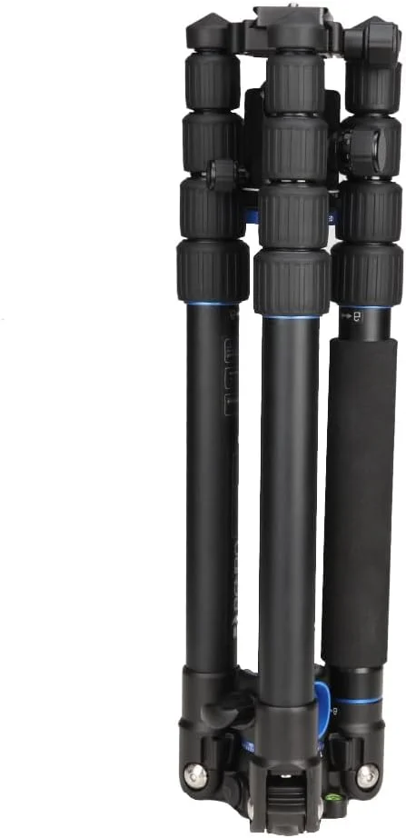 AECAM - کیت سه پایه آلومینیومی Benro GA268TB2، سه پایه دوربین حرفه ای با سر توپی، ستون مرکزی عرضی، براکت پایدار، سه پایه موبایل