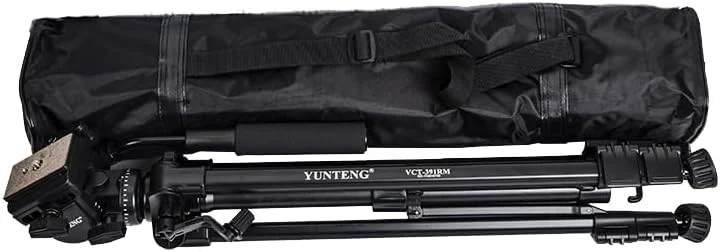 سه پایه دوربین AECAM - Yunteng VCT-391RM قابل حمل 146 سانتی متری آلومینیومی با سر چرخان سه طرفه + کیف حمل برای دوربین های DSLR کانن، نیکون و سونی سه پایه دوربین AECAM - Yunteng VCT-391RM قابل حمل 146 سانتی متری آلومینیومی با سر چرخان سه طرفه + کیف حمل برای دوربین های DSLR کانن، نیکون و سونی
