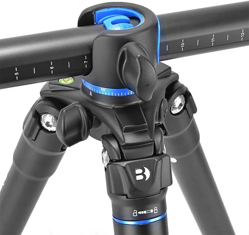 AECAM - کیت سه پایه آلومینیومی Benro GA268TB2، سه پایه دوربین حرفه ای با سر توپی، ستون مرکزی عرضی، براکت پایدار، سه پایه موبایل