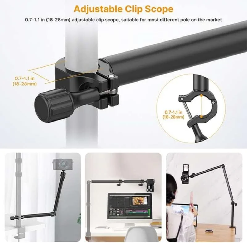 بازوی نگهدارنده چندمنظوره AECAM مدل LS04/LS06/LS08 برای استریم زنده، مناسب دوربین DSLR، تلفن هوشمند، نور ویدئو و میکروفون (LS08) بازوی نگهدارنده چندمنظوره AECAM مدل LS04/LS06/LS08 برای استریم زنده، مناسب دوربین DSLR، تلفن هوشمند، نور ویدئو و میکروفون (LS08)