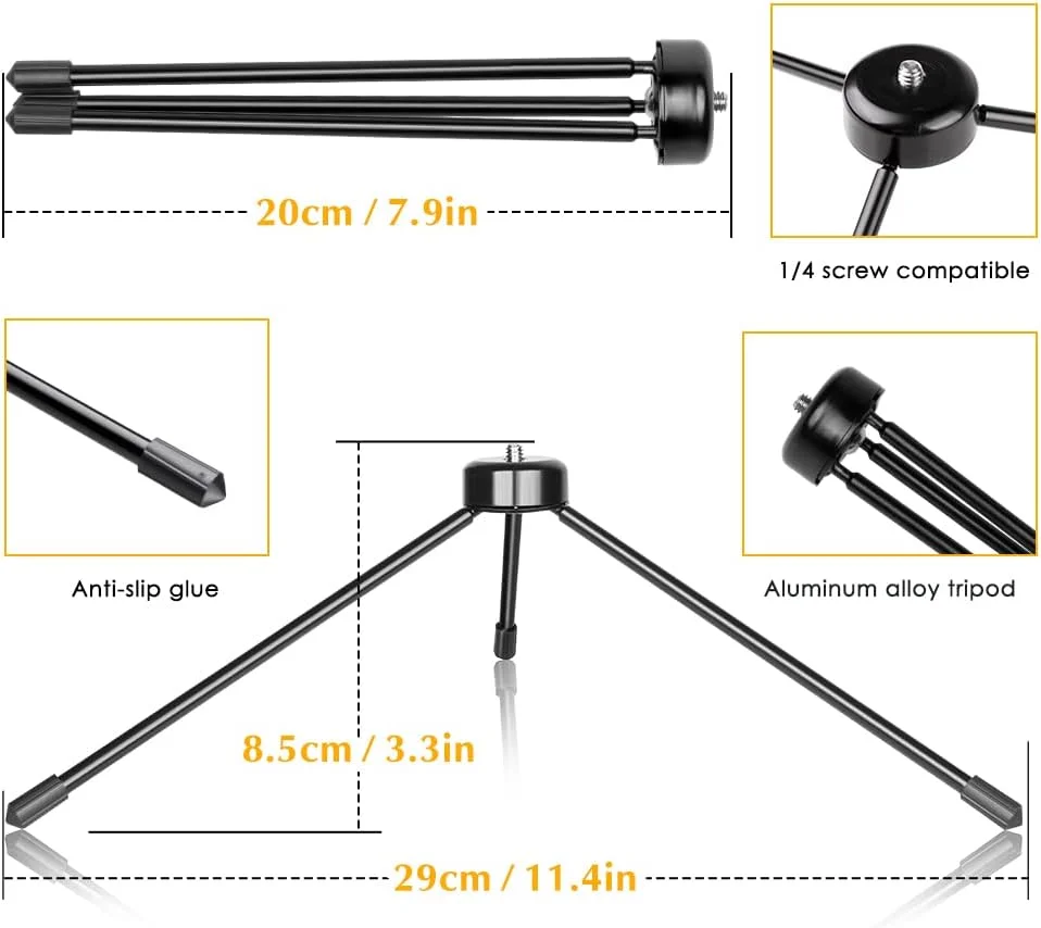 AECAM - SH پایه نگهدارنده سه پایه آهن کوچک با گیره تلفن، استفاده بلوتوث برای تلفن هوشمند، تلفن همراه، استودیوی عکس (فقط سه پایه) AECAM - SH پایه نگهدارنده سه پایه آهن کوچک با گیره تلفن، استفاده بلوتوث برای تلفن هوشمند، تلفن همراه، استودیوی عکس (فقط سه پایه)
