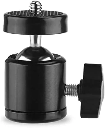 سه پایه مینی توپی سر سه سوراخه چرخان 360 درجه دوربین با پیچ 1/4 برای پایه و لوازم جانبی دوربین