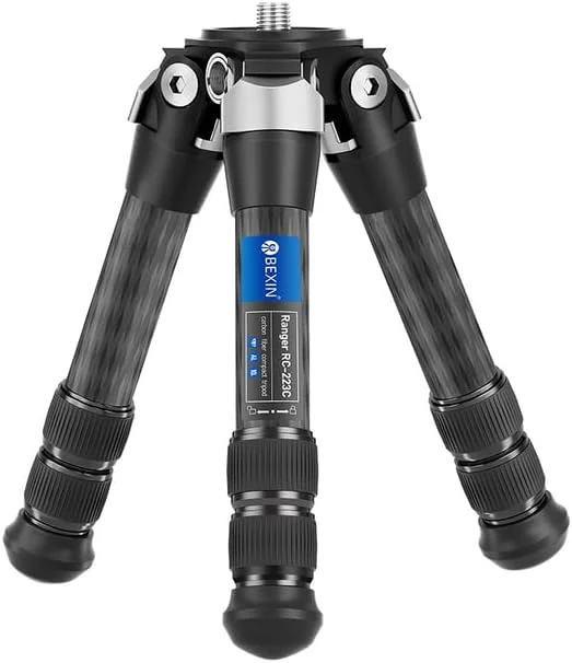 AECAM - سه پایه فیبر کربنی کوچک، جمع و جور، سبک وزن، رومیزی قابل حمل با سر توپی دسته دار، حداکثر بار 10 کیلوگرم برای دوربین های DSLR و تلفن (RC223C)