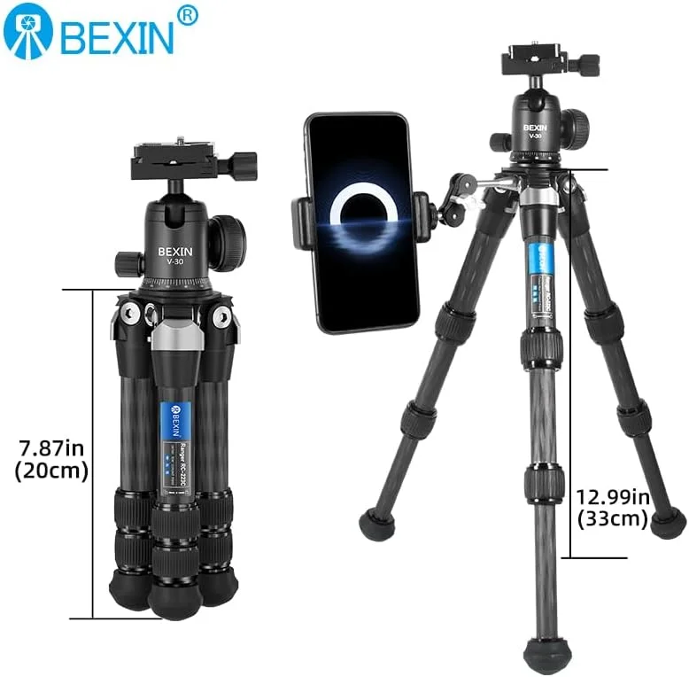 AECAM - سه پایه فیبر کربنی کوچک، جمع و جور، سبک وزن، رومیزی قابل حمل با سر توپی دسته دار، حداکثر بار 10 کیلوگرم برای دوربین های DSLR و تلفن (RC223C) AECAM - سه پایه فیبر کربنی کوچک، جمع و جور، سبک وزن، رومیزی قابل حمل با سر توپی دسته دار، حداکثر بار 10 کیلوگرم برای دوربین های DSLR و تلفن (RC223C)