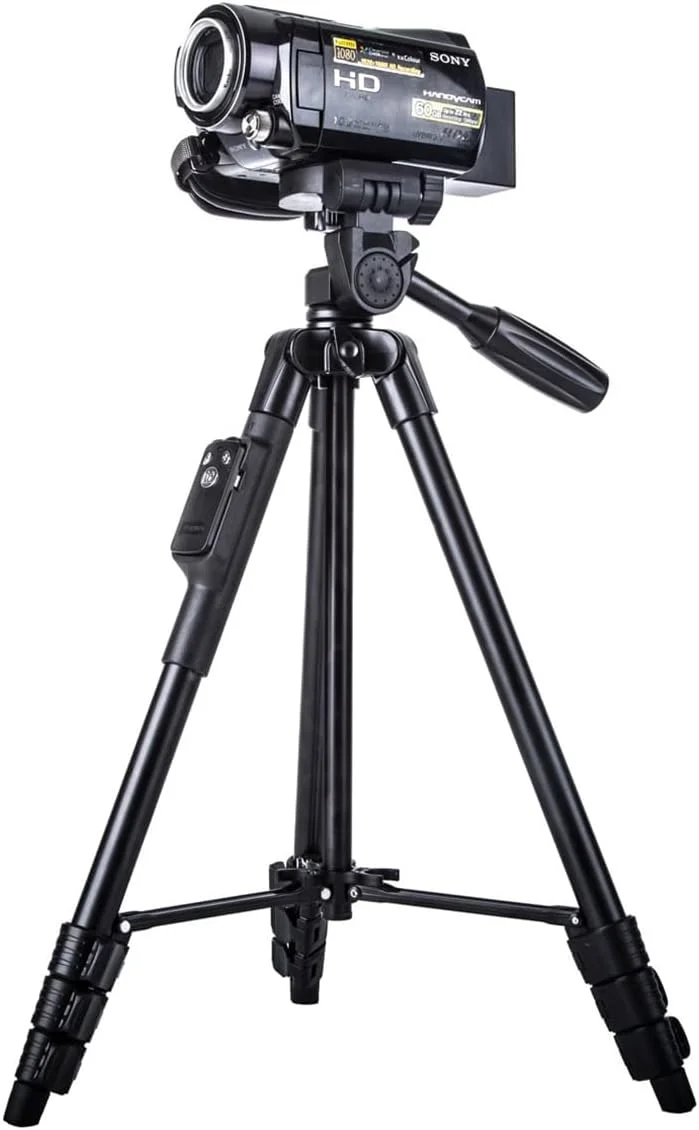 سه پایه آلومینیومی AECAM - 5228 با سر سه طرفه و ریموت بلوتوث + گیره برای دوربین سه پایه آلومینیومی AECAM - 5228 با سر سه طرفه و ریموت بلوتوث + گیره برای دوربین