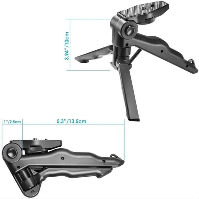 AECAM - سه پایه رومیزی تاشو کوچک با نگهدارنده برای تلفن های همراه، دوربین های اکشن GOPROs، Hero، SJCAMs، Yi، فیلم برداری (مشکی) AECAM - سه پایه رومیزی تاشو کوچک با نگهدارنده برای تلفن های همراه، دوربین های اکشن GOPROs، Hero، SJCAMs، Yi، فیلم برداری (مشکی)