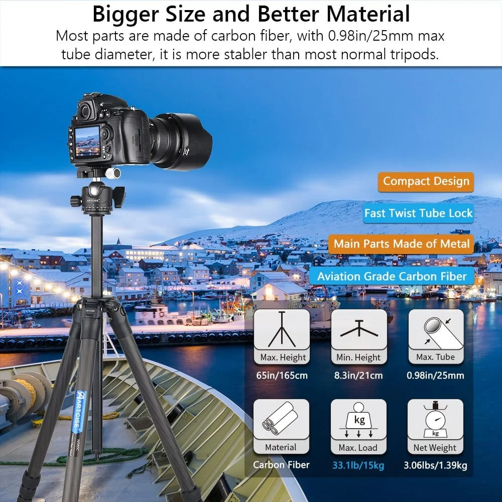 AECAM - سه پایه تک پایه برای دوربین DSLR، نگهدارنده موبایل، سه پایه فیبر کربنی، تک پایه، هد توپی کم ارتفاع (استاندارد) AECAM - سه پایه تک پایه برای دوربین DSLR، نگهدارنده موبایل، سه پایه فیبر کربنی، تک پایه، هد توپی کم ارتفاع (استاندارد)