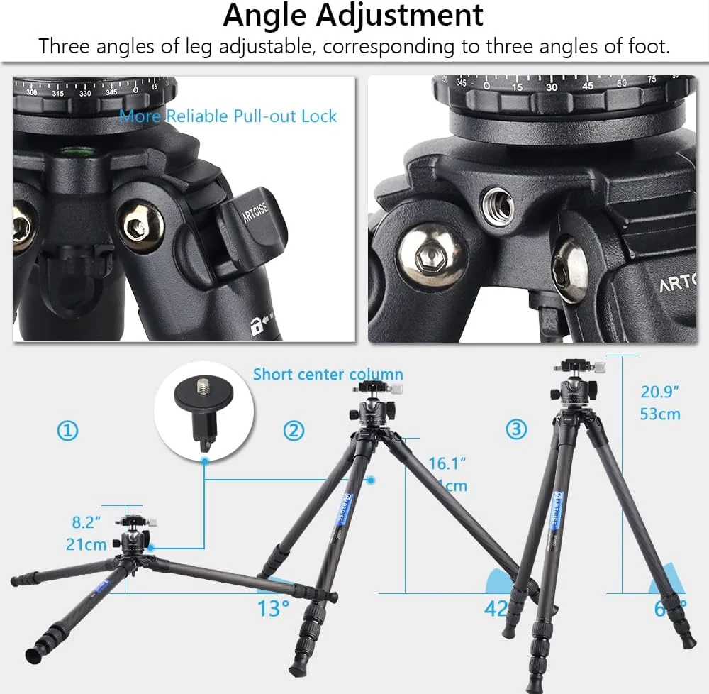AECAM - سه پایه تک پایه برای دوربین DSLR، نگهدارنده موبایل، سه پایه فیبر کربنی، تک پایه، هد توپی کم ارتفاع (استاندارد) AECAM - سه پایه تک پایه برای دوربین DSLR، نگهدارنده موبایل، سه پایه فیبر کربنی، تک پایه، هد توپی کم ارتفاع (استاندارد)