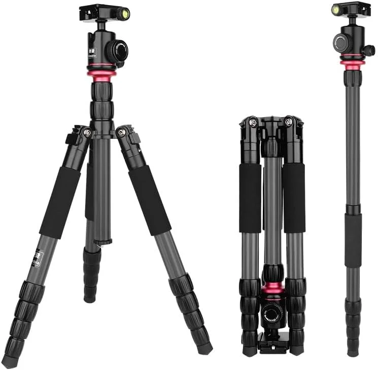 AECAM - سه پایه فیبر کربنی حرفه ای برای دوربین های دیجیتال، سه پایه قابل حمل مناسب برای مسافرت، سری با کیفیت، پایه دوربین 153 سانتی متر AECAM - سه پایه فیبر کربنی حرفه ای برای دوربین های دیجیتال، سه پایه قابل حمل مناسب برای مسافرت، سری با کیفیت، پایه دوربین 153 سانتی متر