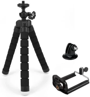 AECAM - پایه های هشت پا سه پایه عنکبوتی انعطاف پذیر موبایل مینی سه پایه برای آیفون، دوربین های GOPRO، کانن، نیکون، سونی، دوربین، میز، تلفن (مشکی) AECAM - پایه های هشت پا سه پایه عنکبوتی انعطاف پذیر موبایل مینی سه پایه برای آیفون، دوربین های GOPRO، کانن، نیکون، سونی، دوربین، میز، تلفن (مشکی)