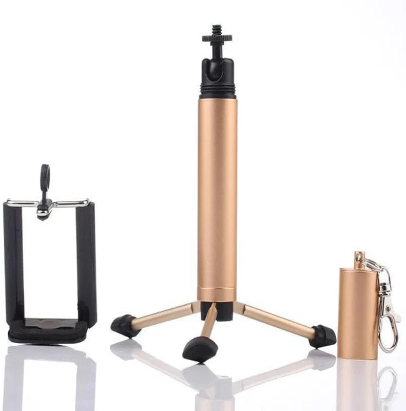 AECAM - سه پایه کوچک آلیاژ آلومینیوم برای دوربین های اکشن و نگهدارنده تلفن همراه برای آیفون، هواوی، سامسونگ، شیائومی، سه پایه تک پایه قابل حمل (طلایی) AECAM - سه پایه کوچک آلیاژ آلومینیوم برای دوربین های اکشن و نگهدارنده تلفن همراه برای آیفون، هواوی، سامسونگ، شیائومی، سه پایه تک پایه قابل حمل (طلایی)