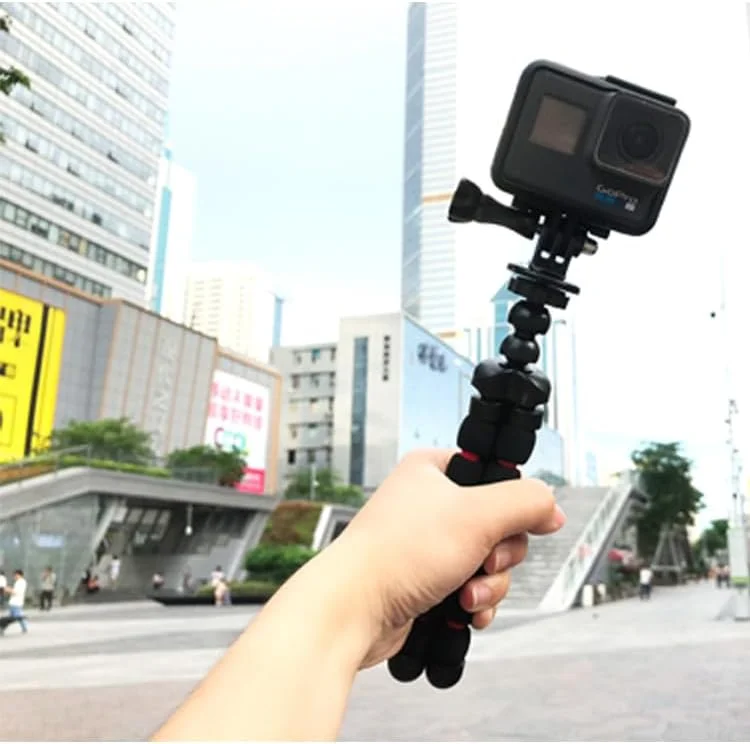 AECAM - پایه های هشت پا سه پایه عنکبوتی انعطاف پذیر موبایل مینی سه پایه برای آیفون، دوربین های GOPRO، کانن، نیکون، سونی، دوربین، میز، تلفن (مشکی)