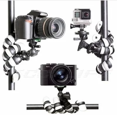 AECAM - سه پایه مینی اختاپوسی، نگهدارنده انعطاف پذیر قابل حمل برای دوربین های GOPRO، تلفن همراه، سه پایه، سر توپی تاشو، پایه رومیزی (M (قرمز))