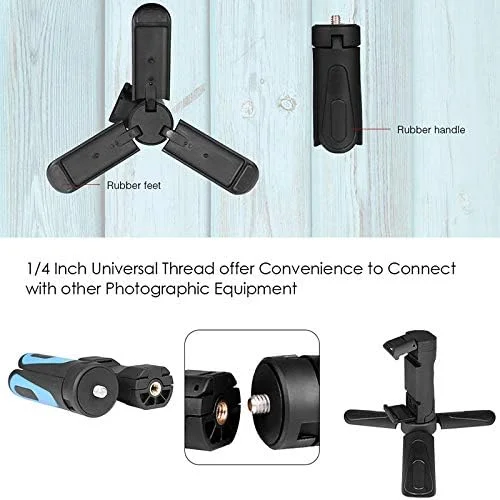 AECAM - سه پایه Officia KT-18 کوچک برای نگه‌دارنده دوربین موبایل، تثبیت‌کننده با سر انعطاف‌پذیر و زاویه ارتفاع (زرد)