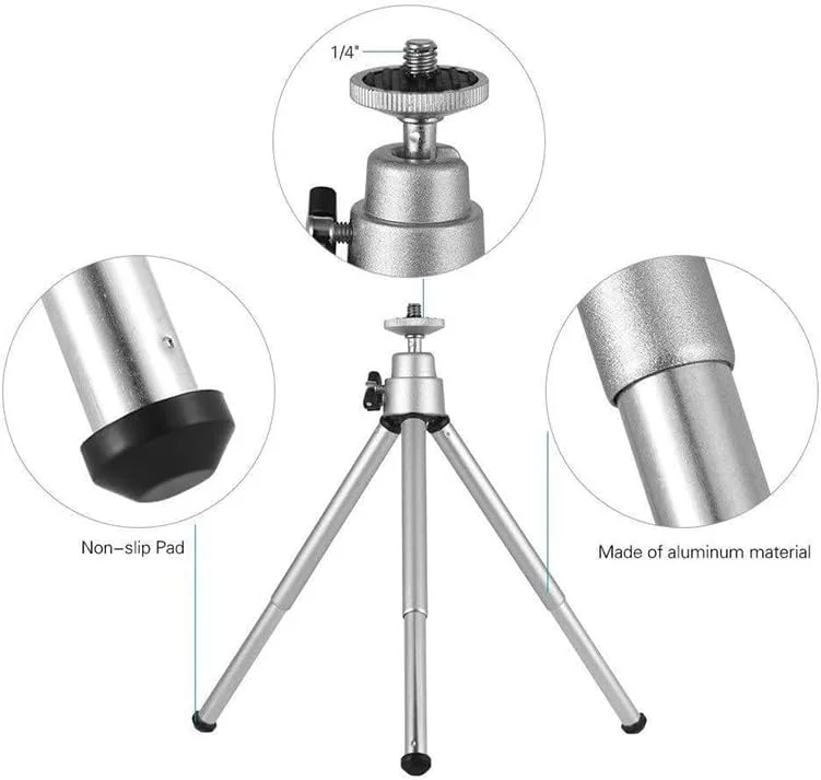 AECAM - Fhx-HT398 سه پایه کوچک هوشمند برای آیفون، سه پایه برای دوربین موبایل، پایه نگهدارنده سه پایه با گیره نگهدارنده تلفن همراه (بدون جعبه)