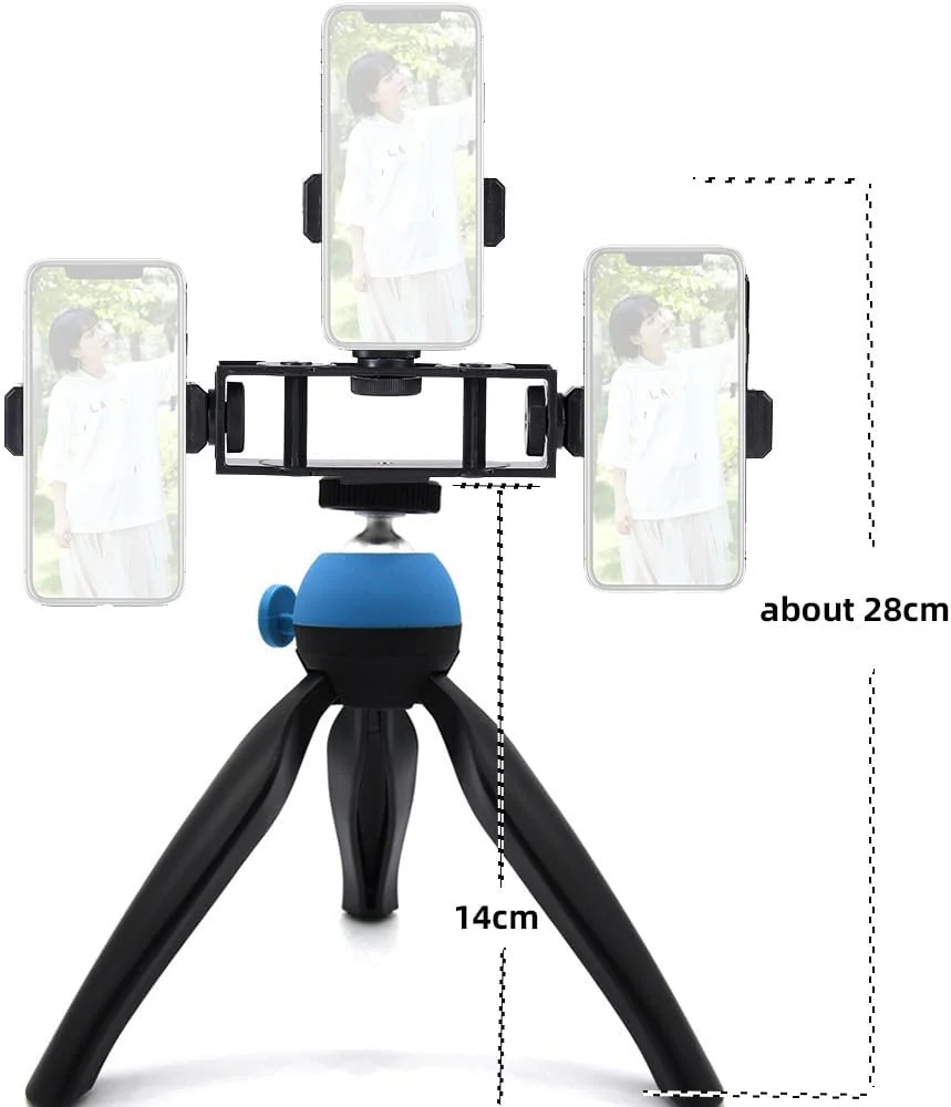 AECAM - سه پایه رومیزی کوچک با نگهدارنده چند حالته برای تلفن های همراه، مناسب استند، پخش زنده، ولاگ و وبلاگ نویسان ویدئویی (سه پایه مشکی) AECAM - سه پایه رومیزی کوچک با نگهدارنده چند حالته برای تلفن های همراه، مناسب استند، پخش زنده، ولاگ و وبلاگ نویسان ویدئویی (سه پایه مشکی)