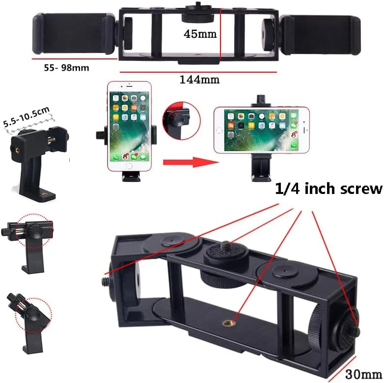 AECAM - سه پایه رومیزی کوچک با نگهدارنده چند حالته برای تلفن های همراه، مناسب استند، پخش زنده، ولاگ و وبلاگ نویسان ویدئویی (سه پایه مشکی) AECAM - سه پایه رومیزی کوچک با نگهدارنده چند حالته برای تلفن های همراه، مناسب استند، پخش زنده، ولاگ و وبلاگ نویسان ویدئویی (سه پایه مشکی)