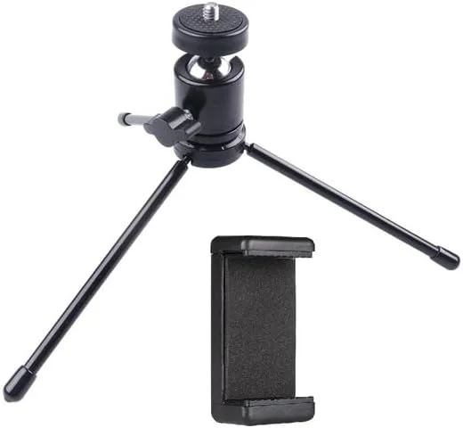 AECAM - سه پایه رومیزی فلزی کوچک و قابل حمل Lightdow با مانت پیچی 1/4 اینچی + هد توپی + گیره تلفن برای دوربین های ورزشی، دوربین های DSLR و تلفن ها (کیت C) AECAM - سه پایه رومیزی فلزی کوچک و قابل حمل Lightdow با مانت پیچی 1/4 اینچی + هد توپی + گیره تلفن برای دوربین های ورزشی، دوربین های DSLR و تلفن ها (کیت C)