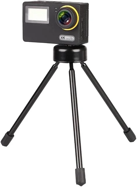 AECAM - سه پایه رومیزی فلزی کوچک و قابل حمل Lightdow با مانت پیچی 1/4 اینچی + هد توپی + گیره تلفن برای دوربین های ورزشی، دوربین های DSLR و تلفن ها (کیت C)