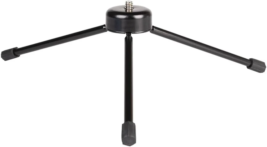 AECAM - سه پایه رومیزی فلزی کوچک و قابل حمل Lightdow با مانت پیچی 1/4 اینچی + هد توپی + گیره تلفن برای دوربین های ورزشی، دوربین های DSLR و تلفن ها (کیت C)