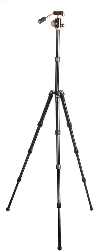 سه پایه آلومینیومی AECAM - Q066 برای دوربین فیلمبرداری SLR با ارتفاع 118.5 سانتی متر، دارای سر توپی چرخشی با پیچ 1/4 اینچی (Q066 طلایی) سه پایه آلومینیومی AECAM - Q066 برای دوربین فیلمبرداری SLR با ارتفاع 118.5 سانتی متر، دارای سر توپی چرخشی با پیچ 1/4 اینچی (Q066 طلایی)