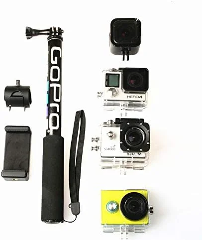 AECAM - مونوپاد میله سلفی دستی قابل گسترش به همراه آداپتور نگهدارنده ρһопе برای Go%Pros HERO 11 10 9 Xiaomis YI 4K Lite SJCAMs SJ5000 (فقط مونوپاد)