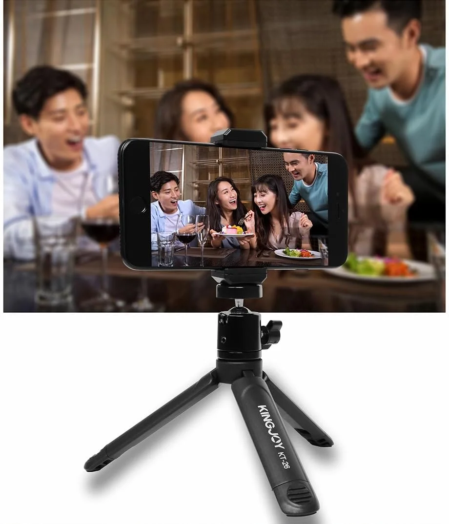 AECAM - سه پایه رومیزی کوچک، براکت سبک وزن دوربین فیلمبرداری، نگهدارنده سه پایه گیره تلفن رومیزی قابل افزایش طول برای iρһопеs/Xiaomis/Huaweis (KT-26-BD-03)