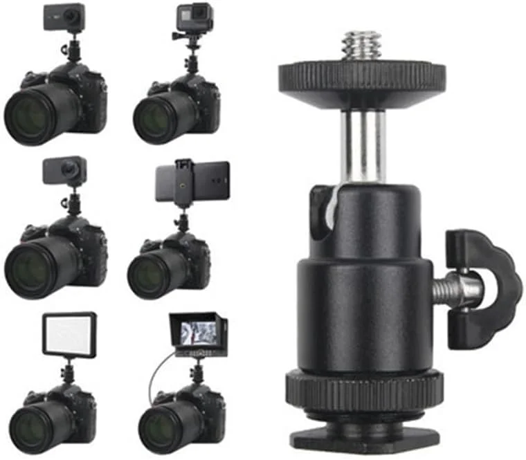 AECAM - مینی سر توپی با مانت 1/4 اینچی برای سه پایه دوربین، سر توپی برای دوربین های نیکون و کانن DSLR، پایه مانت Dsr برای سه پایه و رینگ لایت LED (سر توپی) AECAM - مینی سر توپی با مانت 1/4 اینچی برای سه پایه دوربین، سر توپی برای دوربین های نیکون و کانن DSLR، پایه مانت Dsr برای سه پایه و رینگ لایت LED (سر توپی)