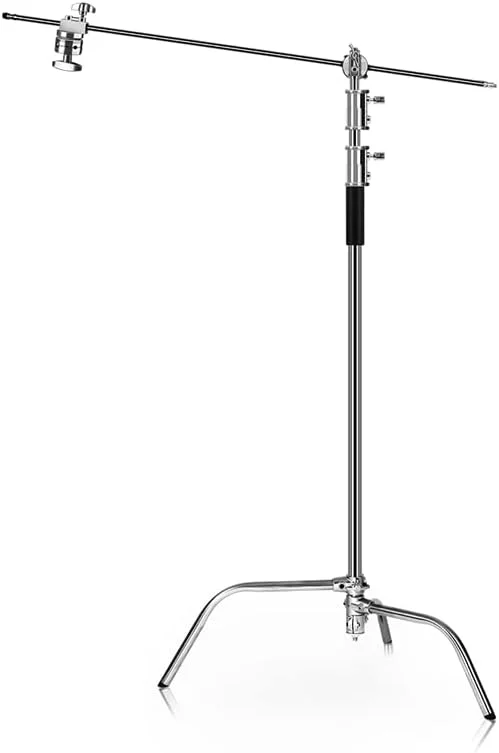 پایه عکاسی C-Stand استیل ضد زنگ AECAM با بازوی نگهدارنده و سر گیره، ارتفاع حداکثر 260 سانتی متر با یک پایه جادویی قابل تنظیم (ارتفاع 2.6 متر) پایه عکاسی C-Stand استیل ضد زنگ AECAM با بازوی نگهدارنده و سر گیره، ارتفاع حداکثر 260 سانتی متر با یک پایه جادویی قابل تنظیم (ارتفاع 2.6 متر)