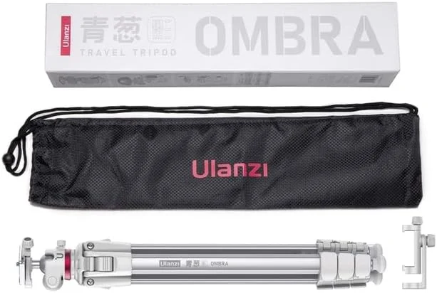 AECAM - سه پایه مسافرتی ویدیویی آلومینیومی ULANZI OMBRA با سر توپی قابل تنظیم 360 درجه، حداکثر تحمل وزن 8 کیلوگرم، طول 1.5 متر، مناسب برای دوربین های DSLR SLR (سفید)