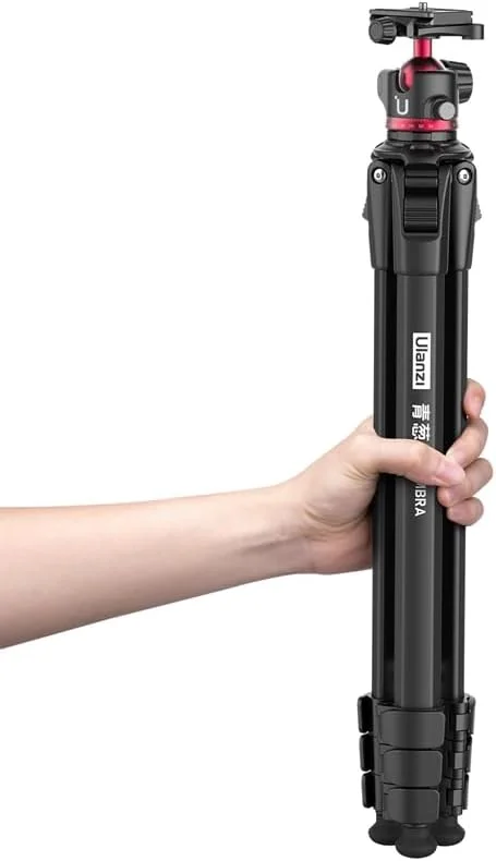 AECAM - سه پایه مسافرتی ویدیویی آلومینیومی ULANZI OMBRA با سر توپی قابل تنظیم 360 درجه، حداکثر تحمل وزن 8 کیلوگرم، طول 1.5 متر، مناسب برای دوربین های DSLR SLR (سفید)