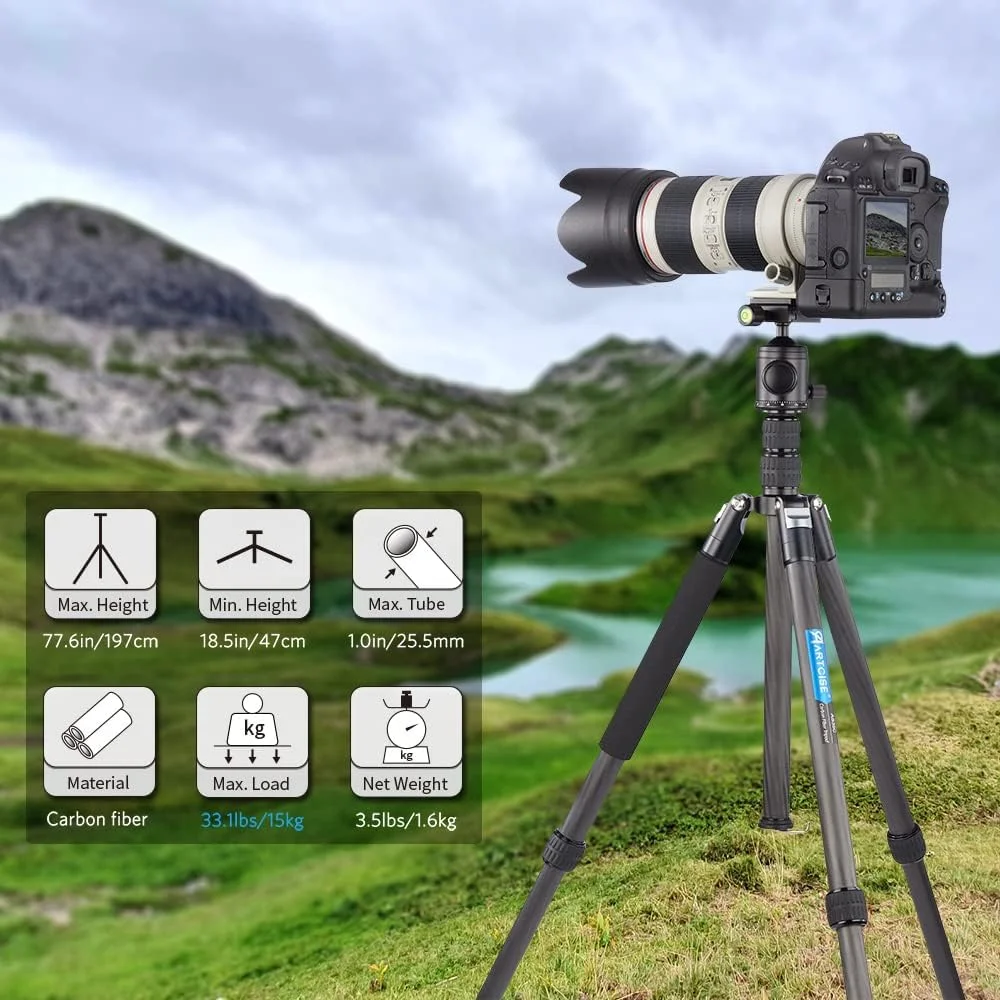 AECAM - سه پایه فیبر کربنی برای دوربین، نگهدارنده موبایل، پایه تلفن هوشمند، سه پایه حرفه ای تلفن همراه، تک پایه های DSLR مدل MAXs 197cm AS35C (سه پایه AS35C) AECAM - سه پایه فیبر کربنی برای دوربین، نگهدارنده موبایل، پایه تلفن هوشمند، سه پایه حرفه ای تلفن همراه، تک پایه های DSLR مدل MAXs 197cm AS35C (سه پایه AS35C)