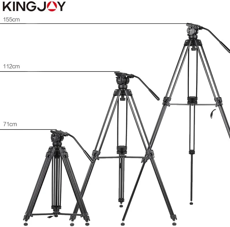 AECAM - سه پایه دوربین 72 اینچی حرفه ای آلومینیومی سنگین با سر پن تیلت جداشدنی سیال برای دوربین های DSLR و فیلمبرداری (VT-2500-155cm) AECAM - سه پایه دوربین 72 اینچی حرفه ای آلومینیومی سنگین با سر پن تیلت جداشدنی سیال برای دوربین های DSLR و فیلمبرداری (VT-2500-155cm)