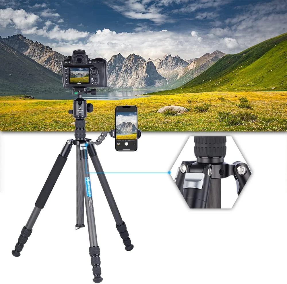 AECAM - سه پایه فیبر کربنی برای دوربین، نگهدارنده موبایل، پایه تلفن هوشمند، سه پایه حرفه ای تلفن همراه، تک پایه های DSLR مدل MAXs 197cm AS35C (سه پایه AS35C) AECAM - سه پایه فیبر کربنی برای دوربین، نگهدارنده موبایل، پایه تلفن هوشمند، سه پایه حرفه ای تلفن همراه، تک پایه های DSLR مدل MAXs 197cm AS35C (سه پایه AS35C)