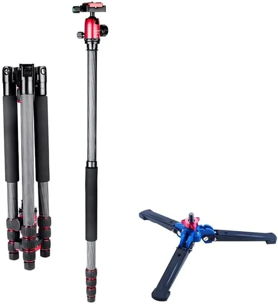 AECAM - سه پایه فیبر کربنی حرفه ای برای دوربین های دیجیتال، مناسب برای سه پایه دوربین سری مسافرتی، حداکثر 155 سانتی متر (طلایی) AECAM - سه پایه فیبر کربنی حرفه ای برای دوربین های دیجیتال، مناسب برای سه پایه دوربین سری مسافرتی، حداکثر 155 سانتی متر (طلایی)