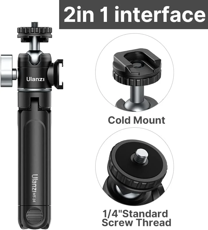 AECAM - سه پایه کوچک U-Vlog lite از ULANZI با سر توپی 360 درجه و کفشک سرد، میله سلفی، سه پایه رومیزی برای دوربین، گوشی های آیفون، اندروید و دوربین های DSLR (سر توپی) AECAM - سه پایه کوچک U-Vlog lite از ULANZI با سر توپی 360 درجه و کفشک سرد، میله سلفی، سه پایه رومیزی برای دوربین، گوشی های آیفون، اندروید و دوربین های DSLR (سر توپی)